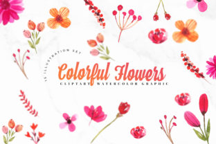 15 Watercolor Flowers Set Illustration for Crafts