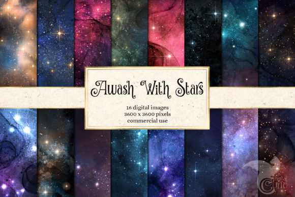 Awash with Stars Digital Paper and Textures