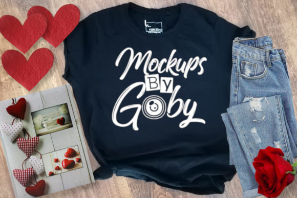 Black T Shirt Mock Ups, Valentine's Day