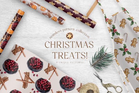 Christmas Treats Digital Paper Pattern