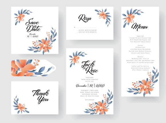 Floral Wedding Invitation Card & Print Templates