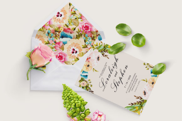 Floral Wreath Wedding Invitation Card