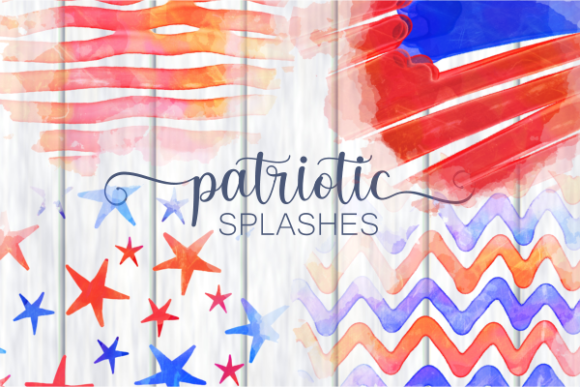 Patriotic America July Fourth Splashes Backgrounds