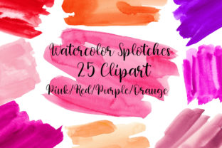 Pink Red Orange Watercolor Splotches