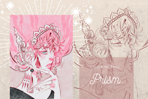 Prism Lineart Digistamp Coloring Page