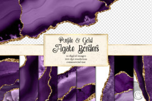 Purple and Gold Agate Borders Textures