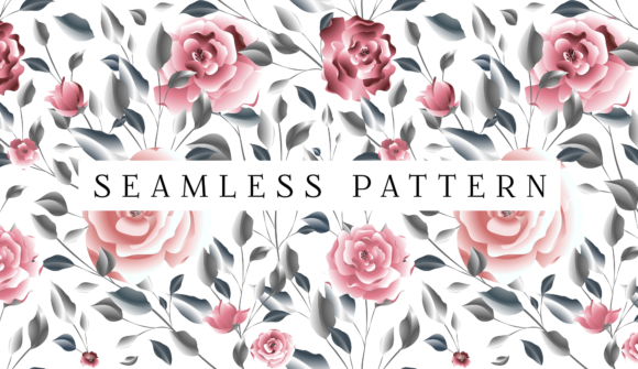 Seamless Pink Flowers Floral Pattern and Graphic Templates