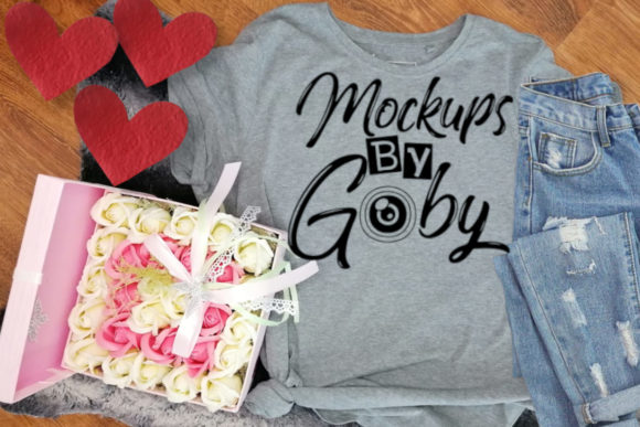 Valentine Mockup, Gray T Shirts