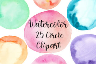 Watercolor Circle Clipart & Textures