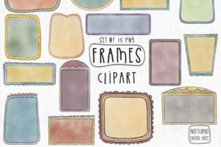 Watercolor Doodle Frames for Crafts and Creative Design