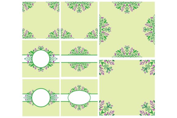 Watercolor Flora Ornament Background Set for Crafts