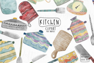 Watercolor Kitchen Clipart for Crafts Projects