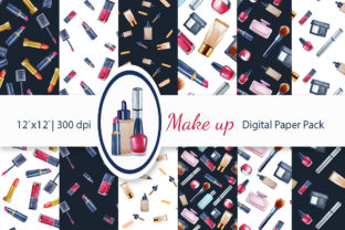 Watercolor Makeup Digital Paper Pack and Patterns