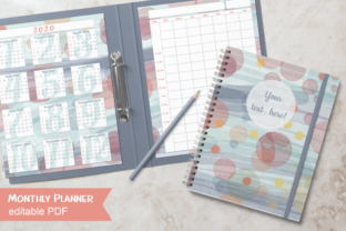 Watercolor Monthly Planner over 2 Pages Print Templates