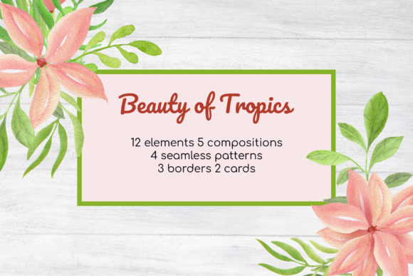 Watercolor Tropical Summer Clipart Set