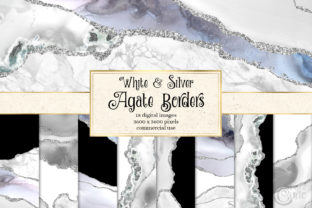 White and Silver Agate Borders for Textures